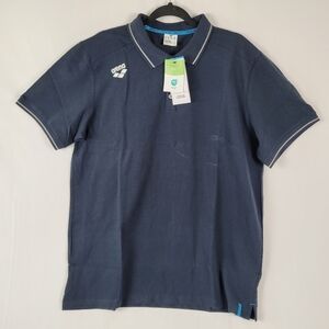 Arena Men's Team Polo Shirt Navy Blue Size XXL 2XL Cotton New With Tags